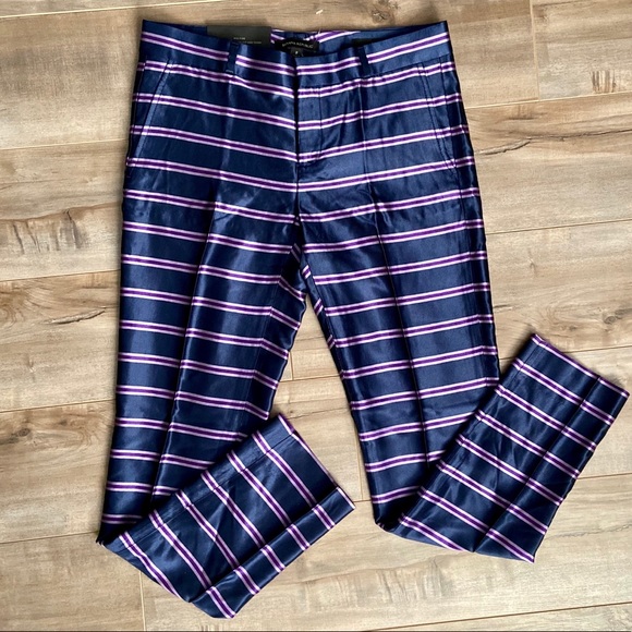 Banana Republic Pants - Banana Republic Ryan Striped Satin Trousers